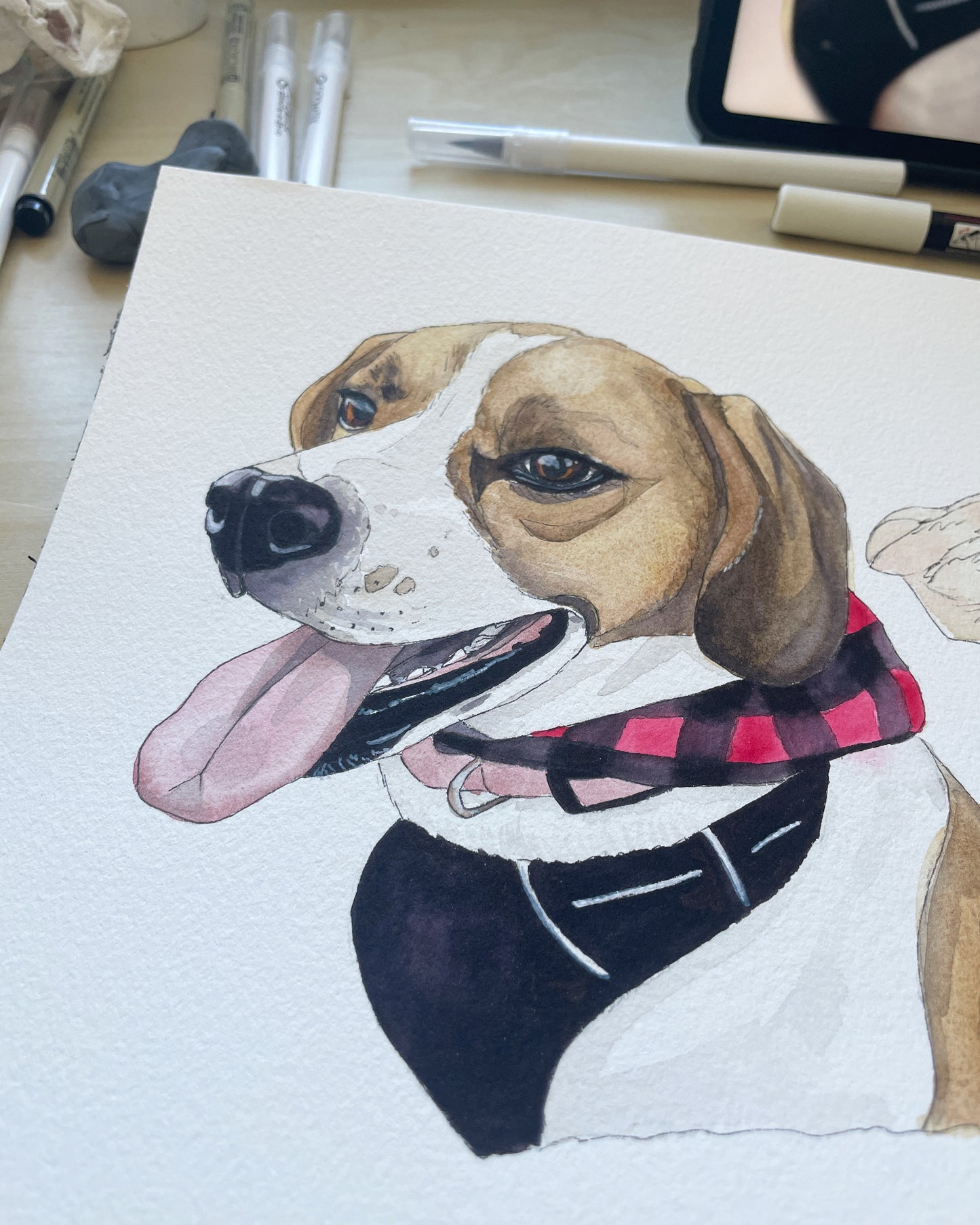 Custom Original Dog Portrait 50% Deposit (Read Description)