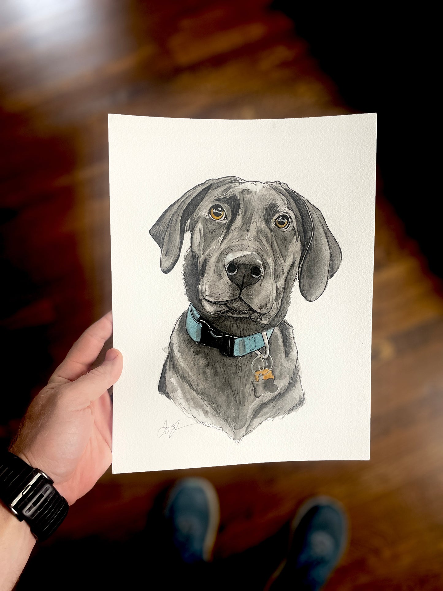 Custom Original Dog Portrait 50% Deposit (Read Description)