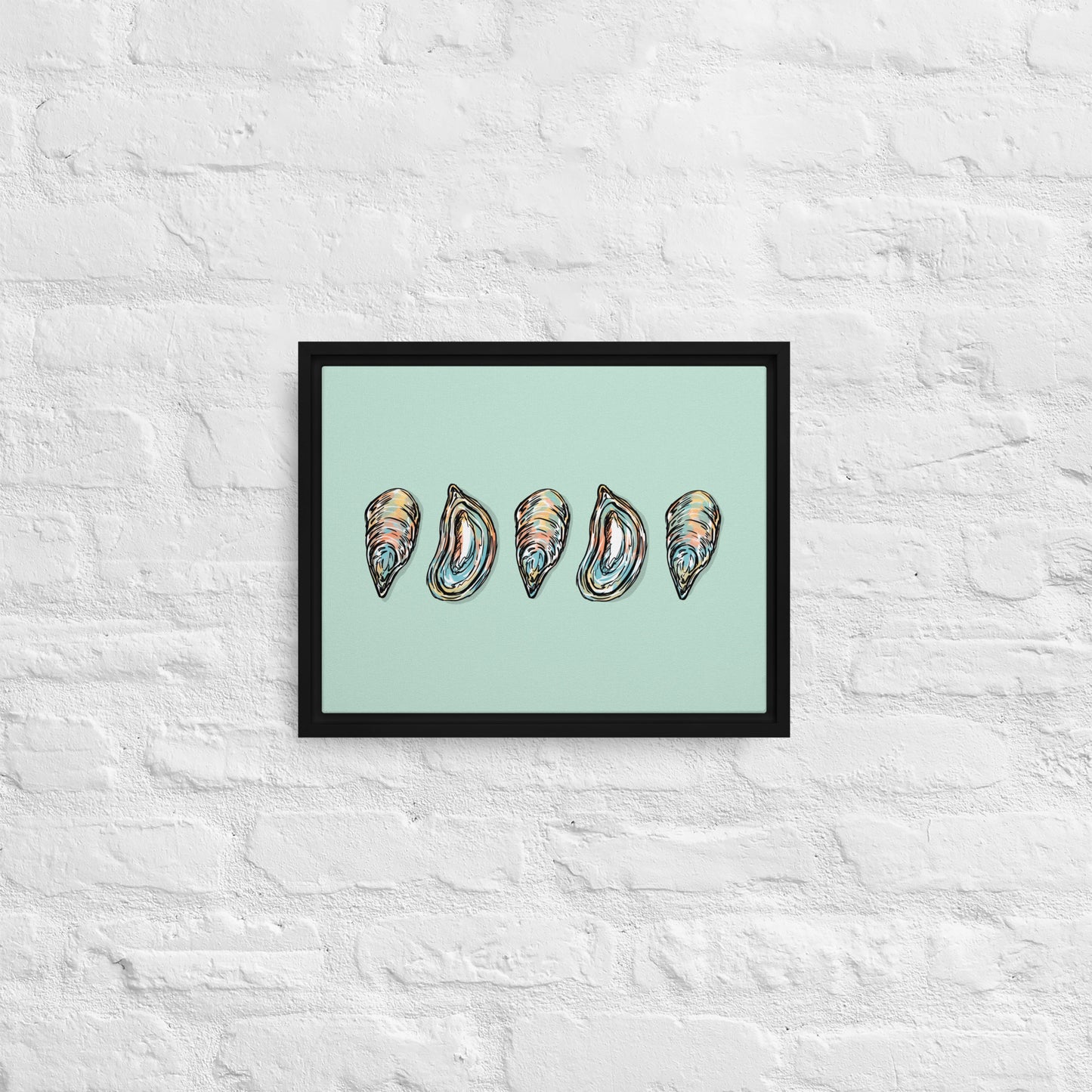 Oysters Framed Canvas Print