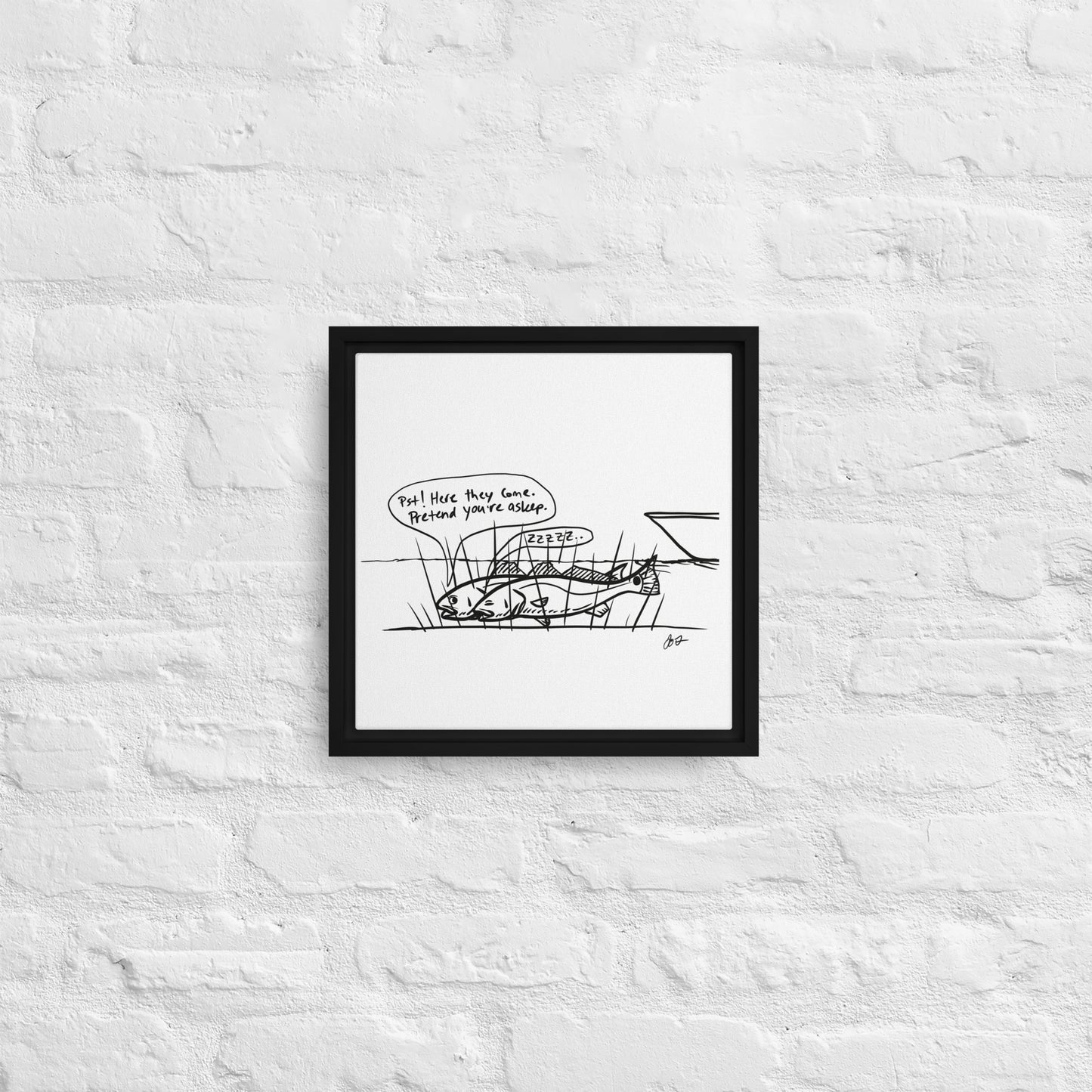 Sleeping Redfish Framed canvas