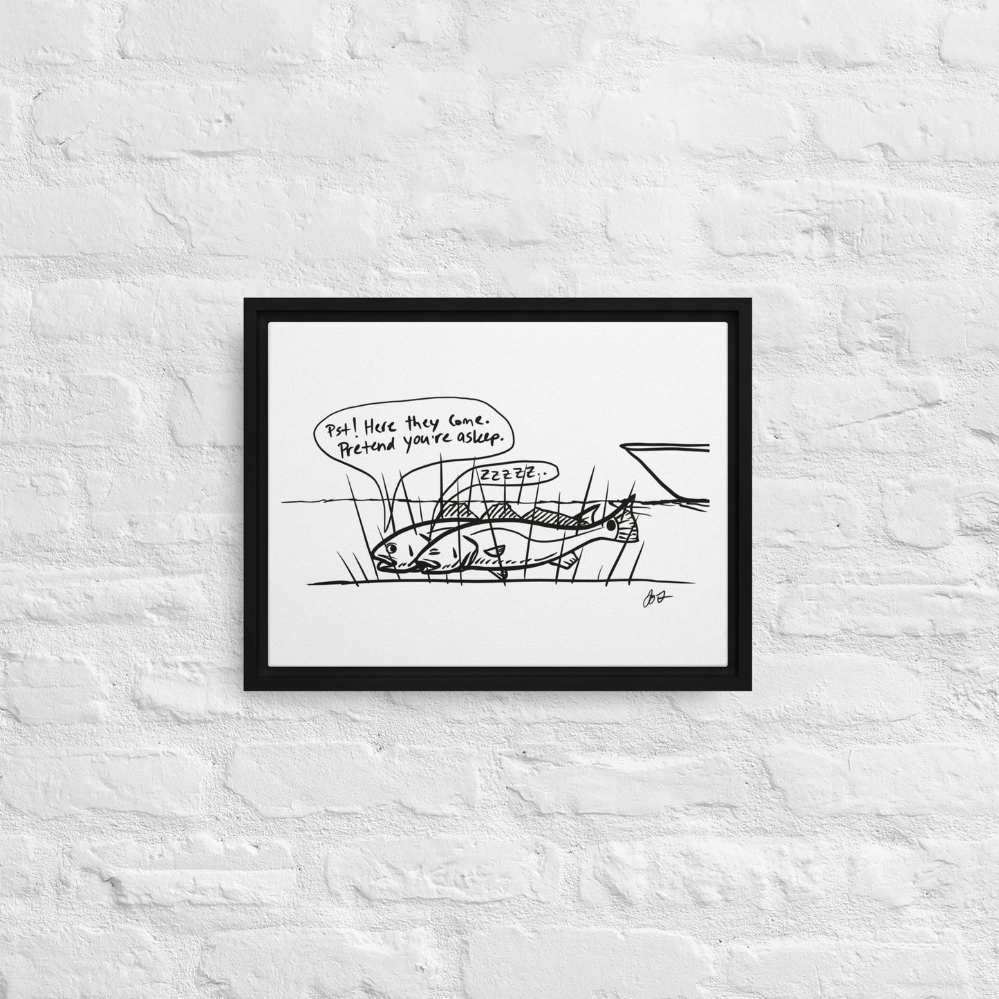 Sleeping Redfish Framed canvas