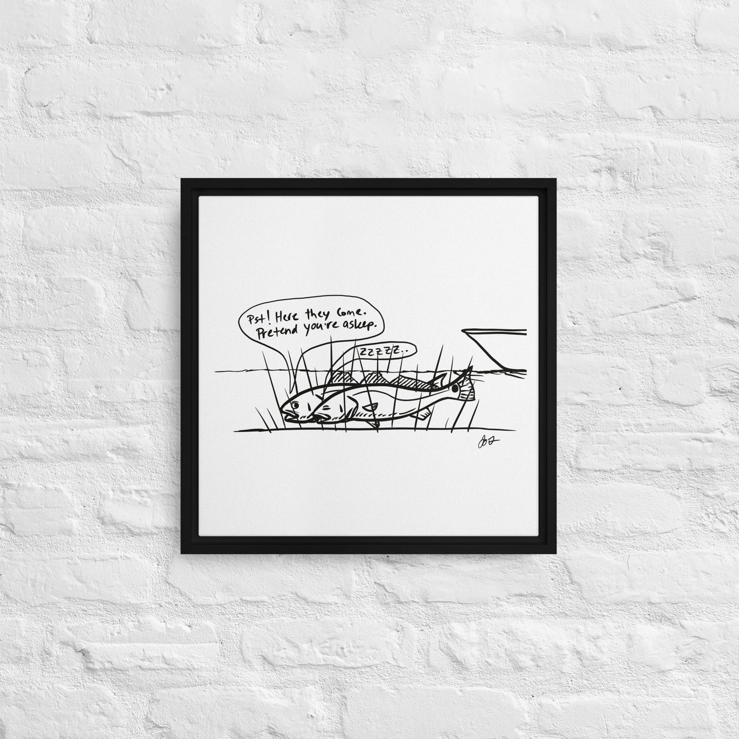 Sleeping Redfish Framed canvas