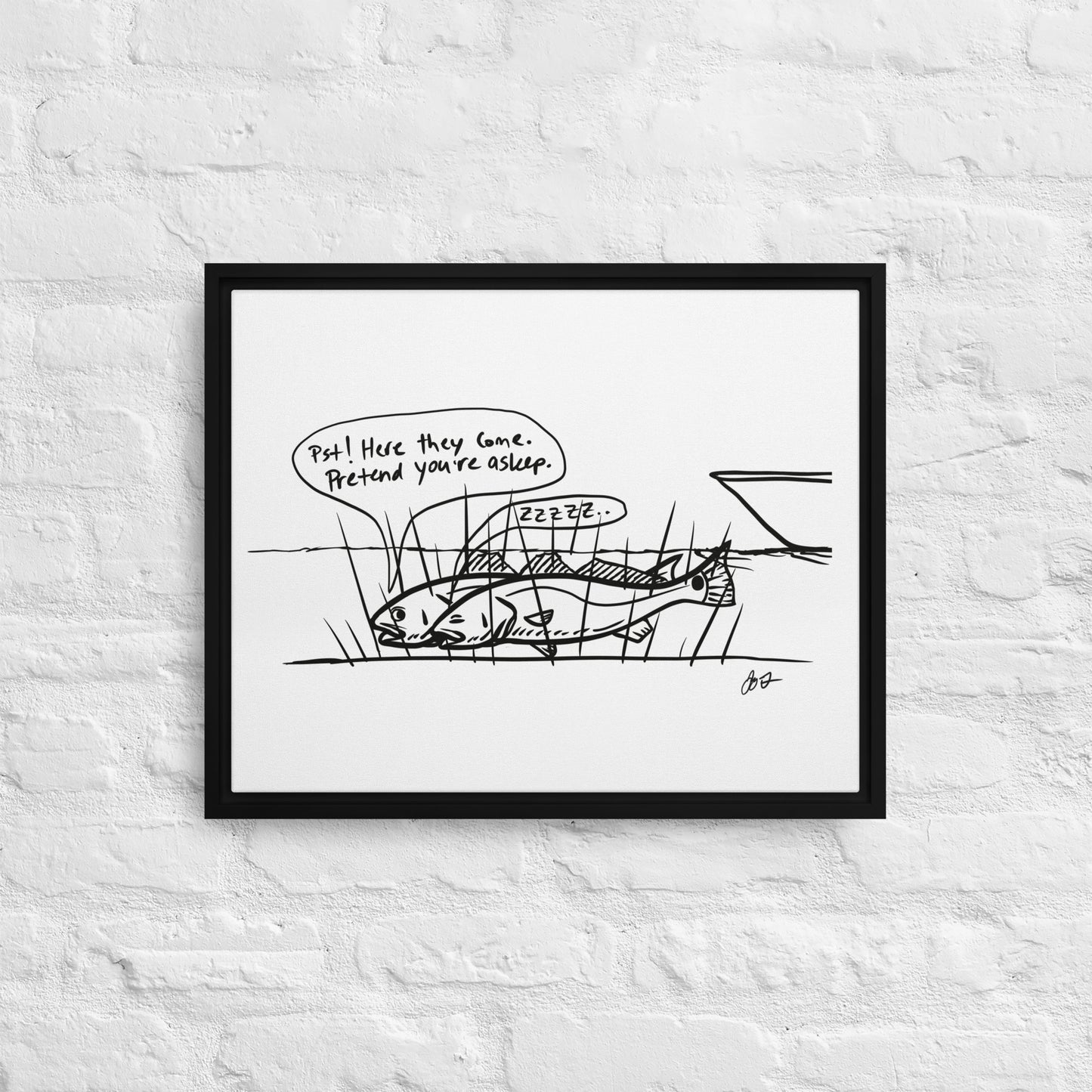 Sleeping Redfish Framed canvas