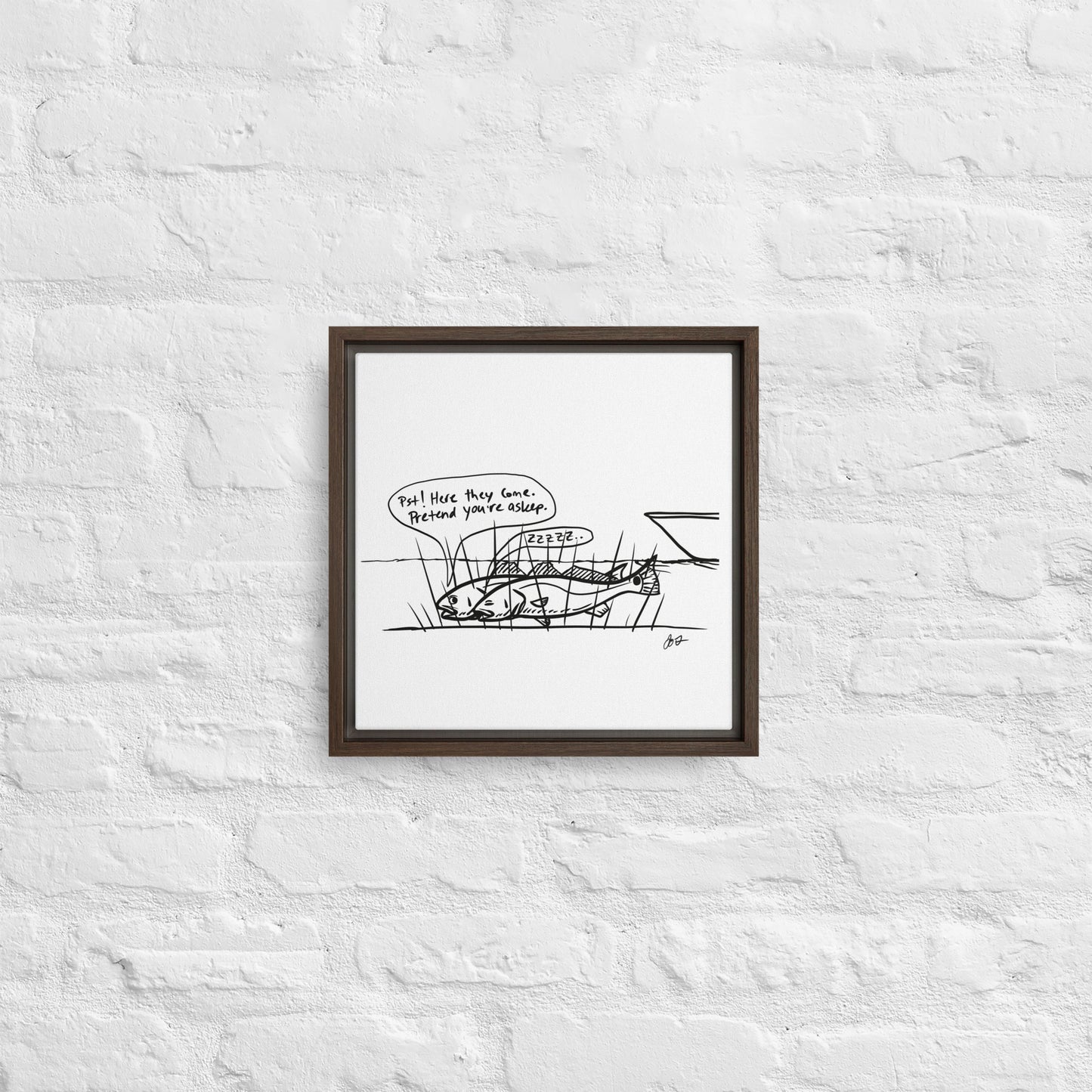 Sleeping Redfish Framed canvas