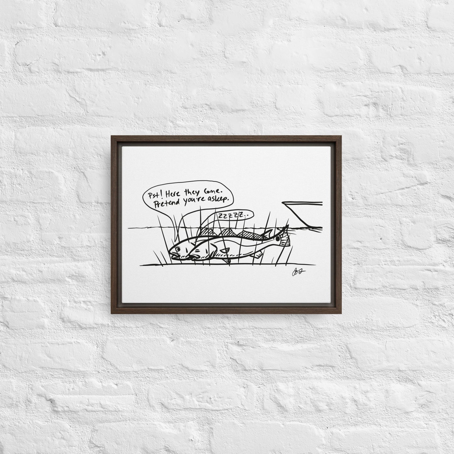 Sleeping Redfish Framed canvas