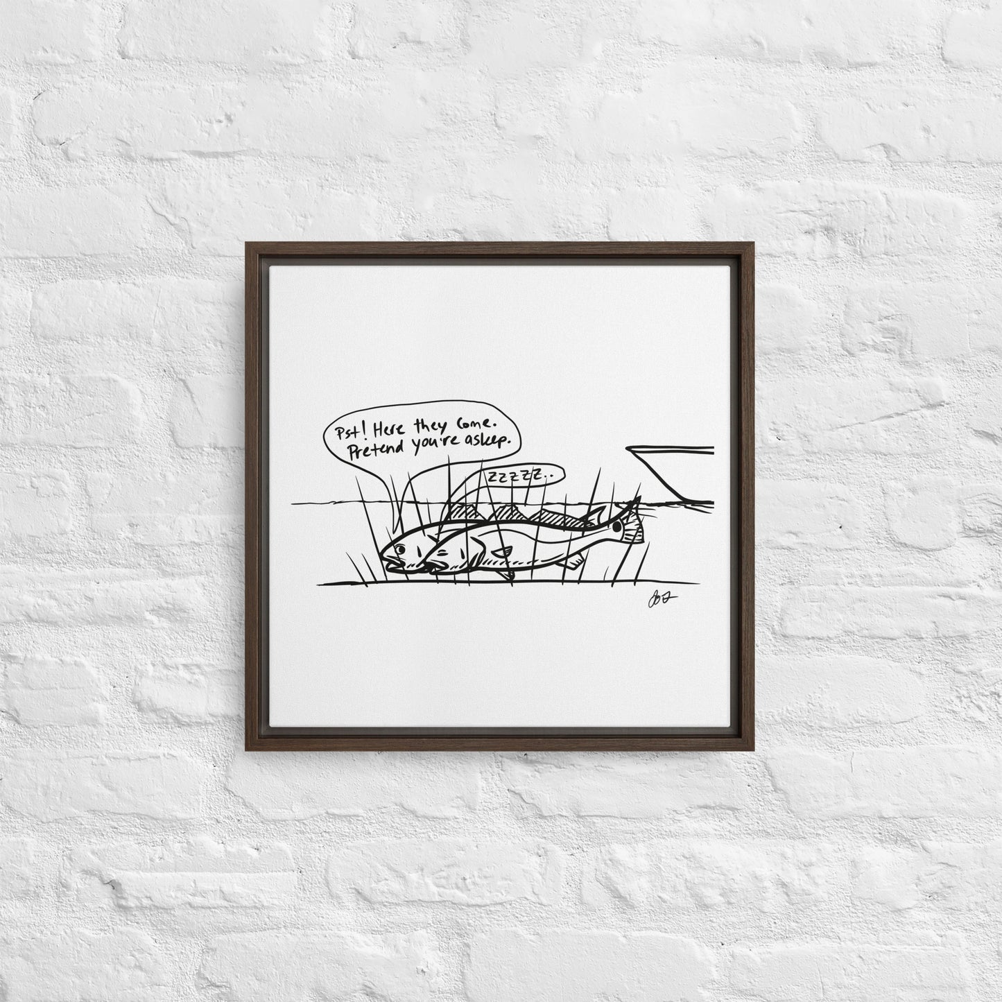 Sleeping Redfish Framed canvas