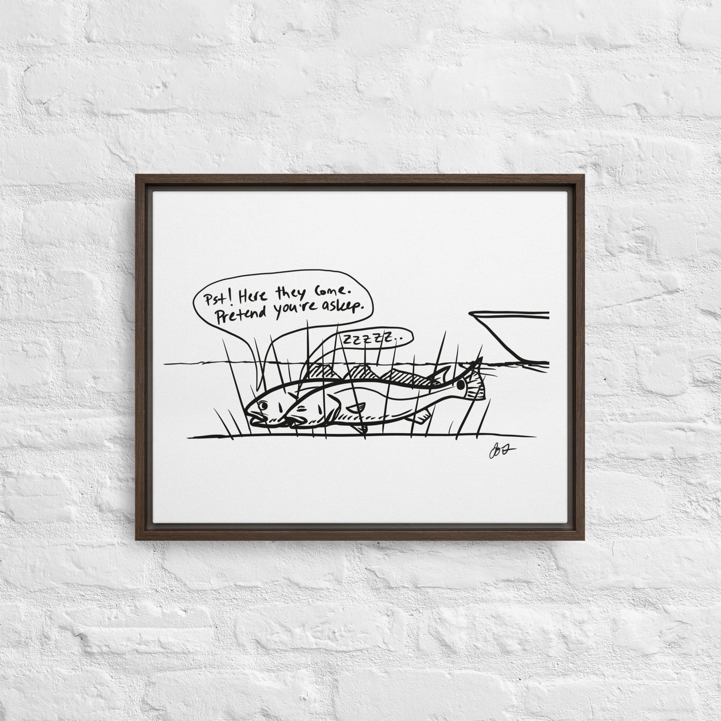 Sleeping Redfish Framed canvas