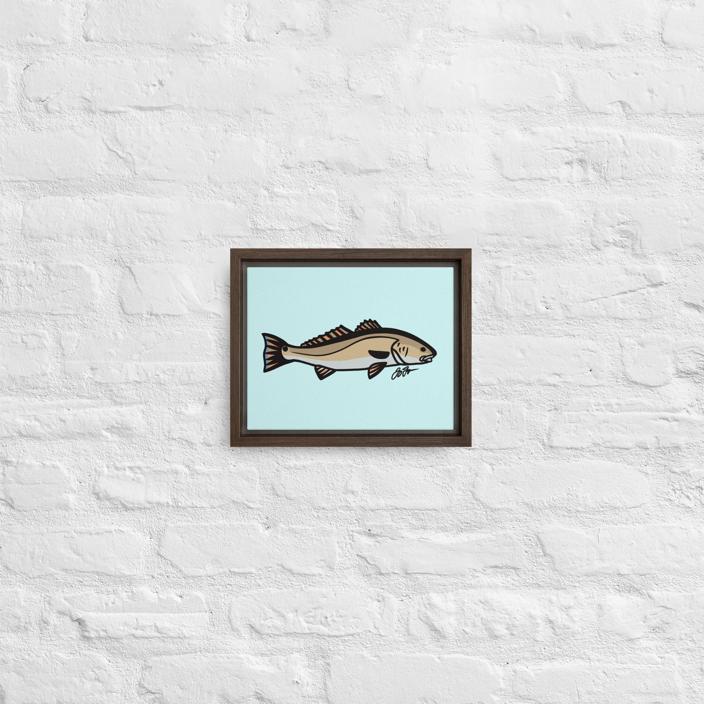 Redfish Wall Art: Framed Canvas Print