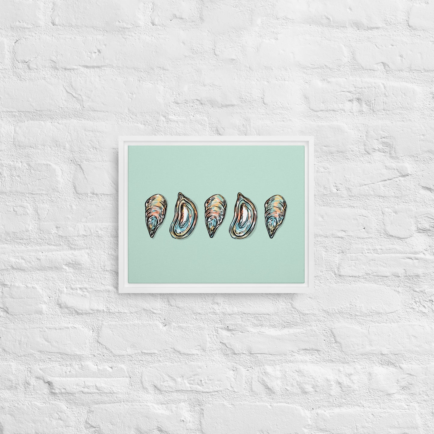 Oysters Framed Canvas Print