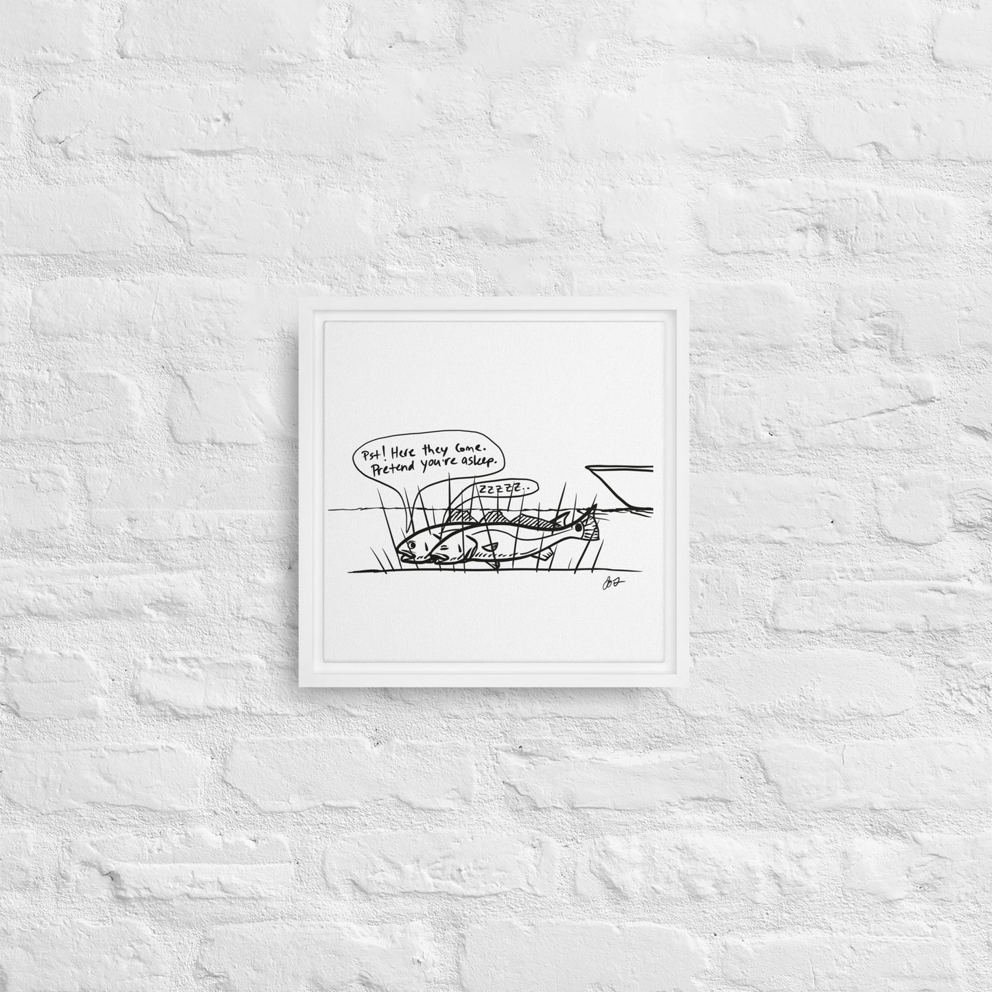 Sleeping Redfish Framed canvas