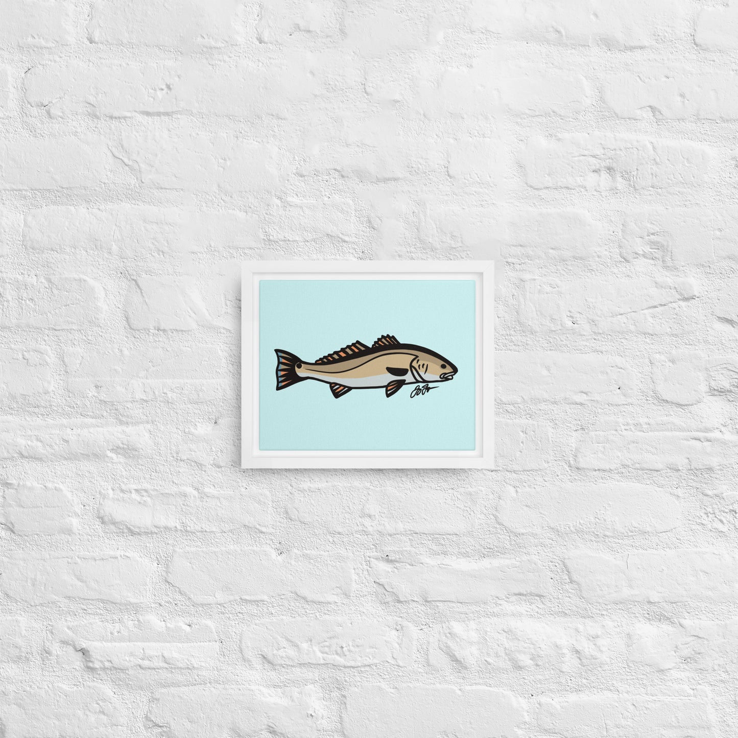 Redfish Wall Art: Framed Canvas Print