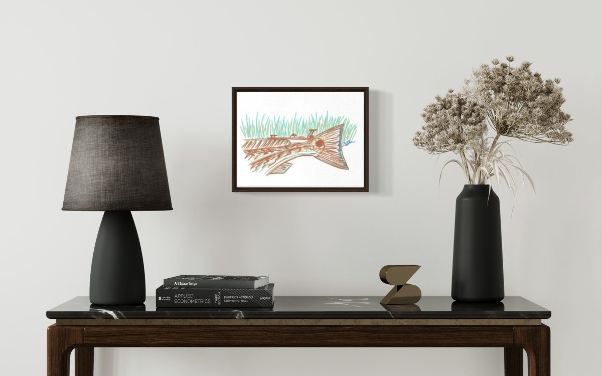 Redfish and Skiff Canvas Print - Jaybo Art