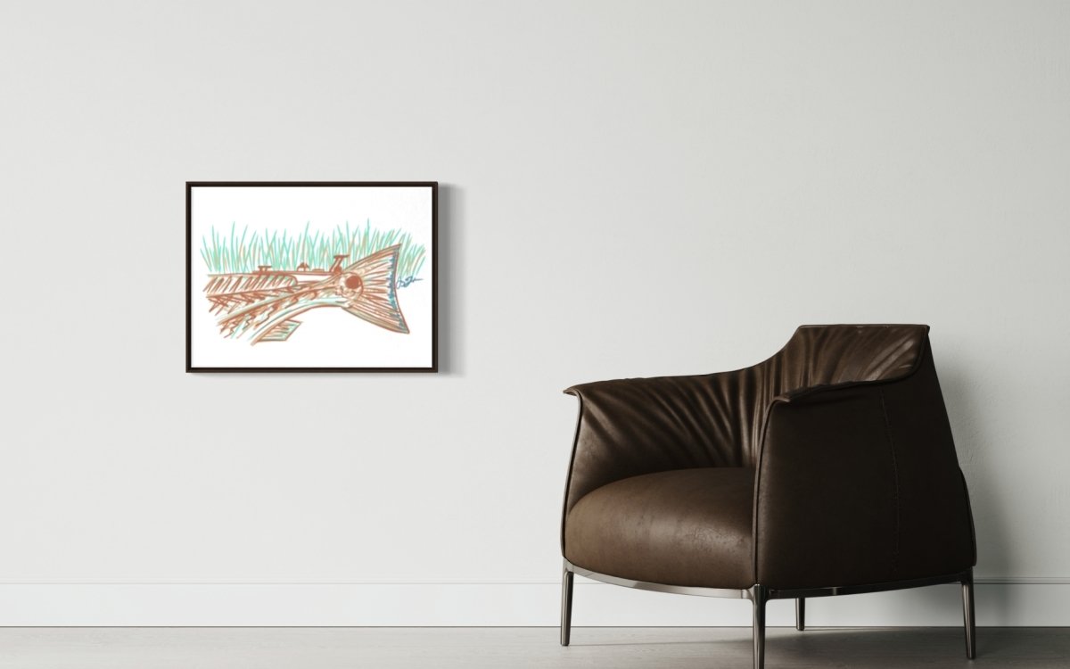 Redfish and Skiff Canvas Print - Jaybo Art