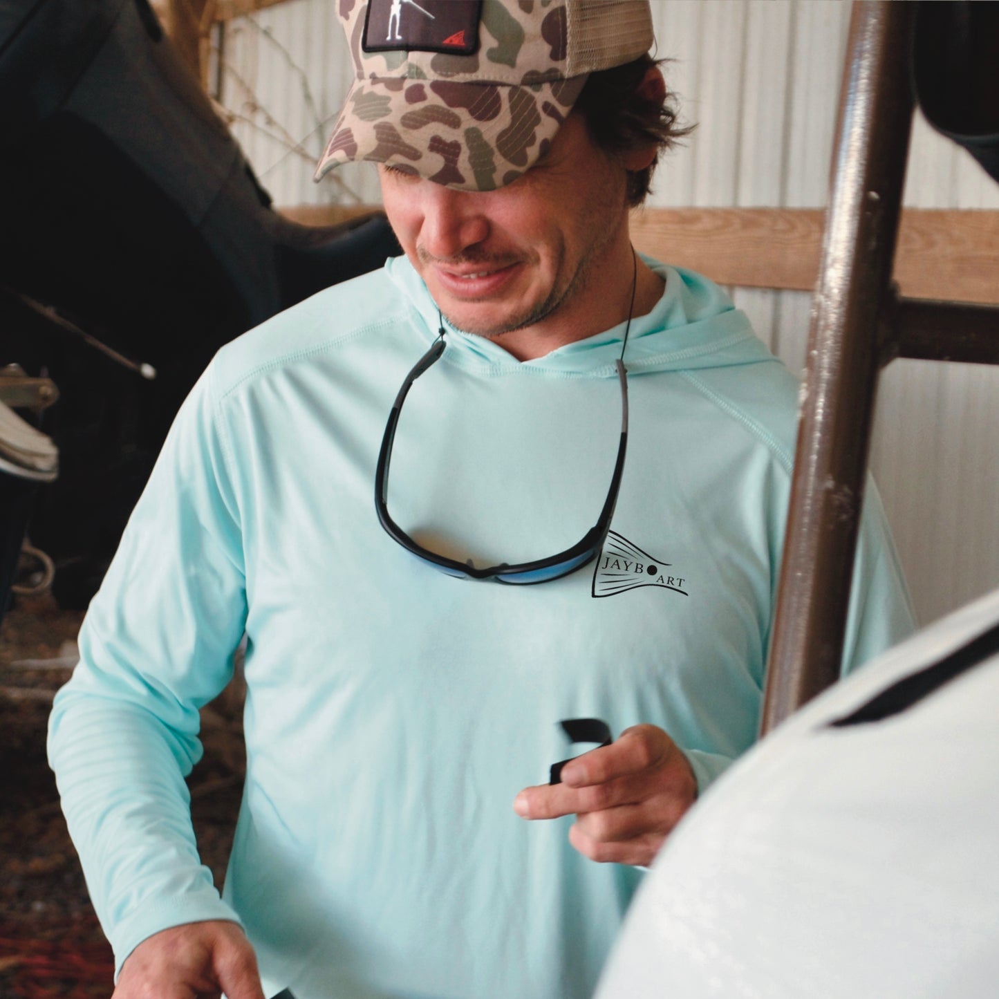 Jerry Fly Fishing in color Performance Sun Shirt