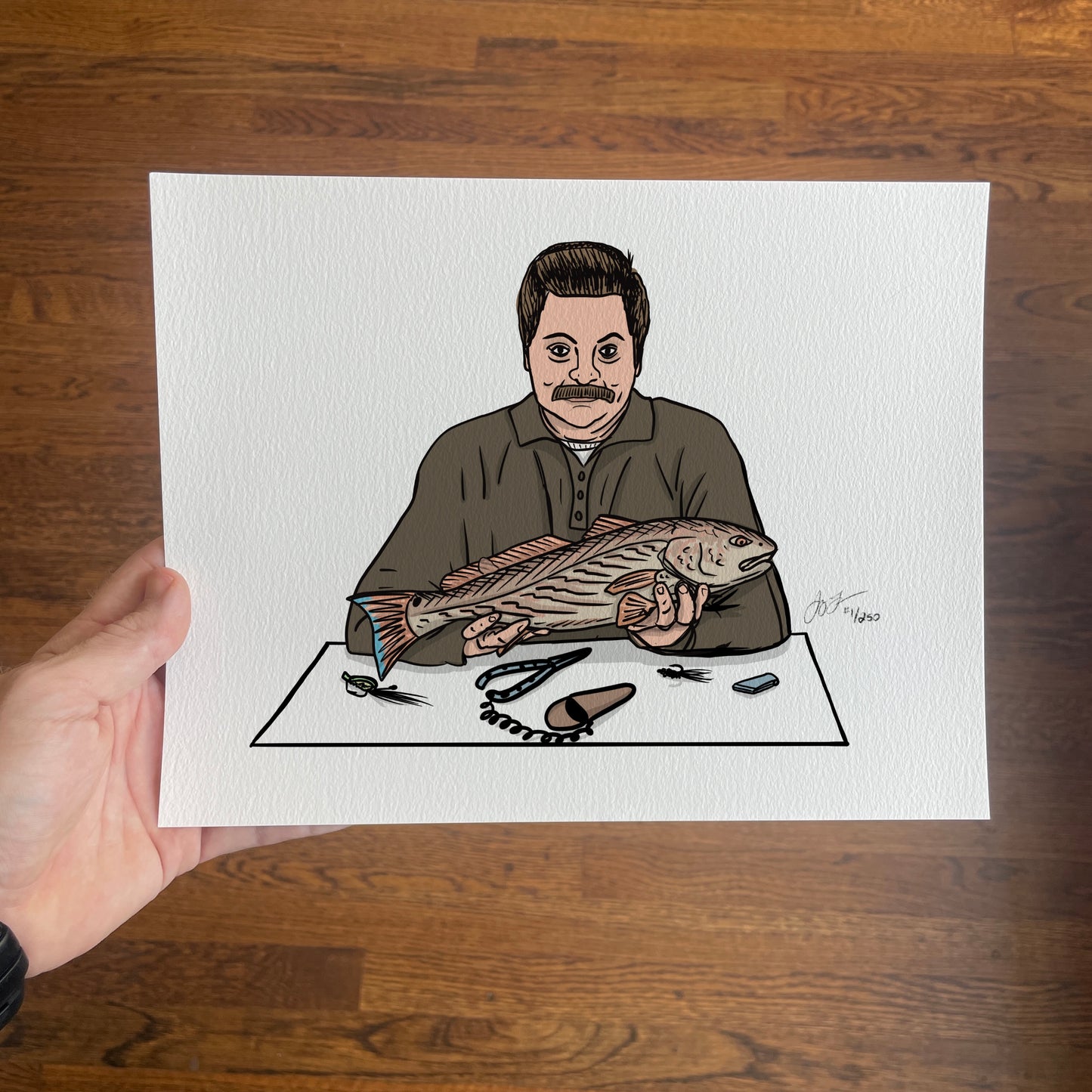 Ron Swanson Redfish Limited Ed Print