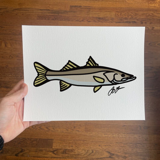 Open Edition: Simple Snook Fish Art Print 8.5"x11"