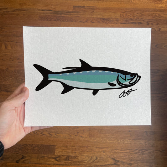 Open Edition: Simple Tarpon Fish Art Print 8.5"x11"