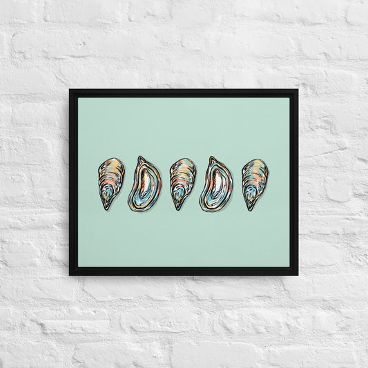 Oysters Framed Canvas Print