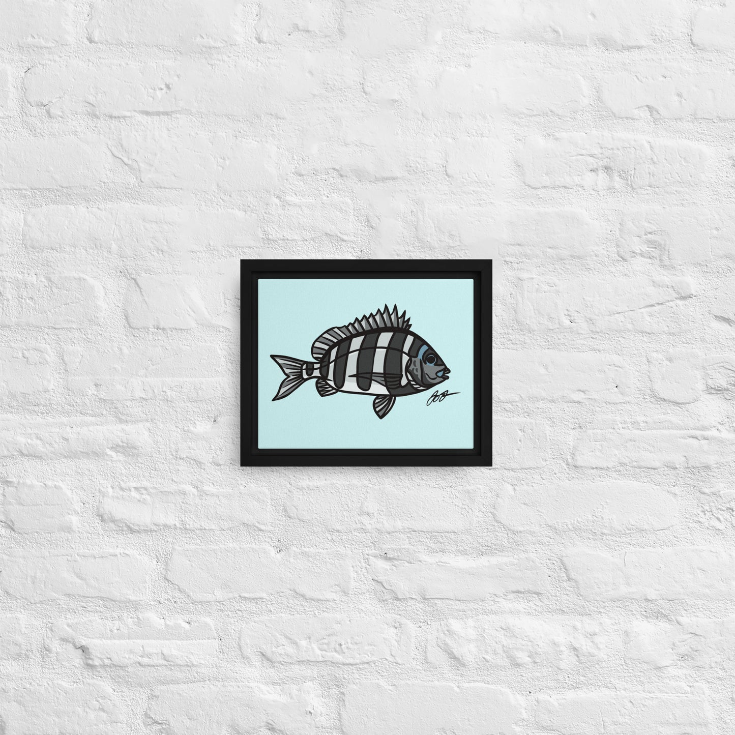 Sheepshead Wall Art: Framed Canvas Print