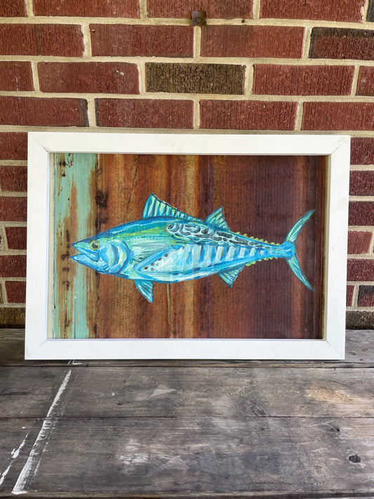 Original False Albacore Painting on Rusty Metal