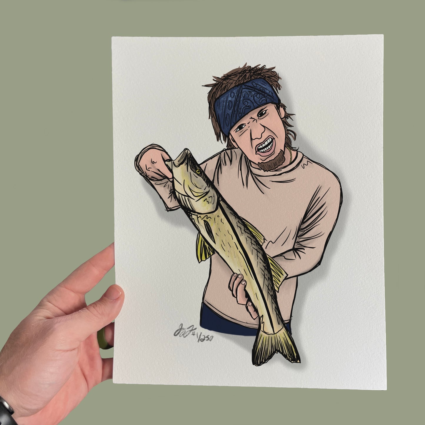 Theo Von Fly Fishing Snook Print: Limited Ed. Of 250, 8.5"x11"