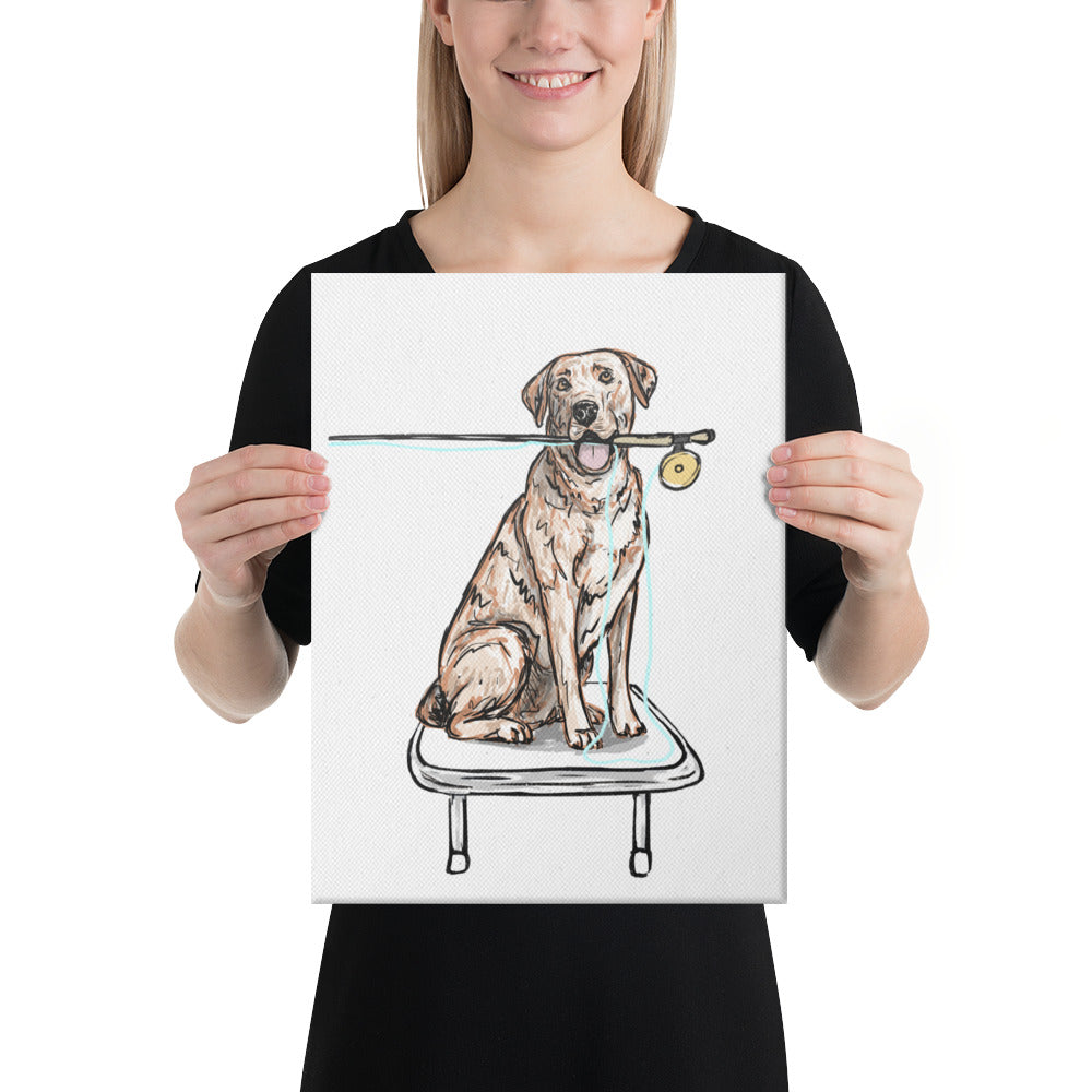 Yellow/ White Lab Canvas Print