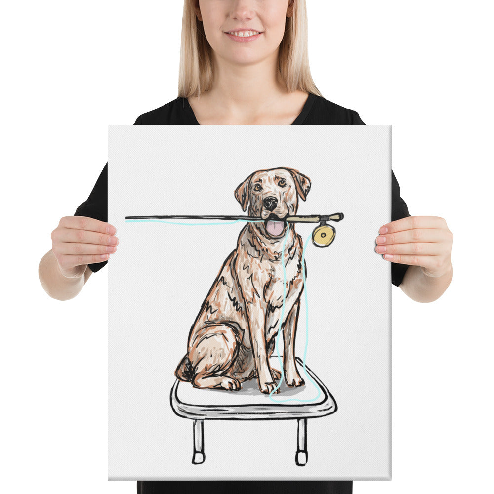 Yellow/ White Lab Canvas Print