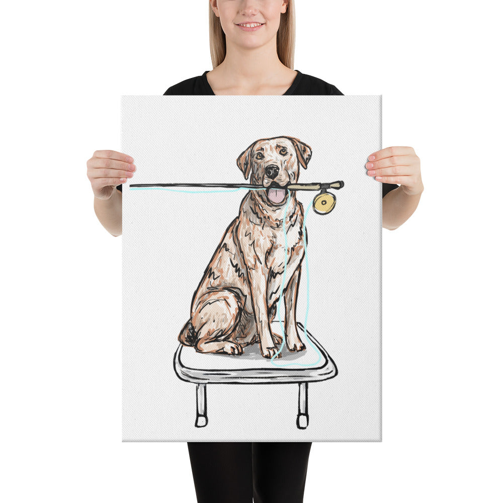 Yellow/ White Lab Canvas Print