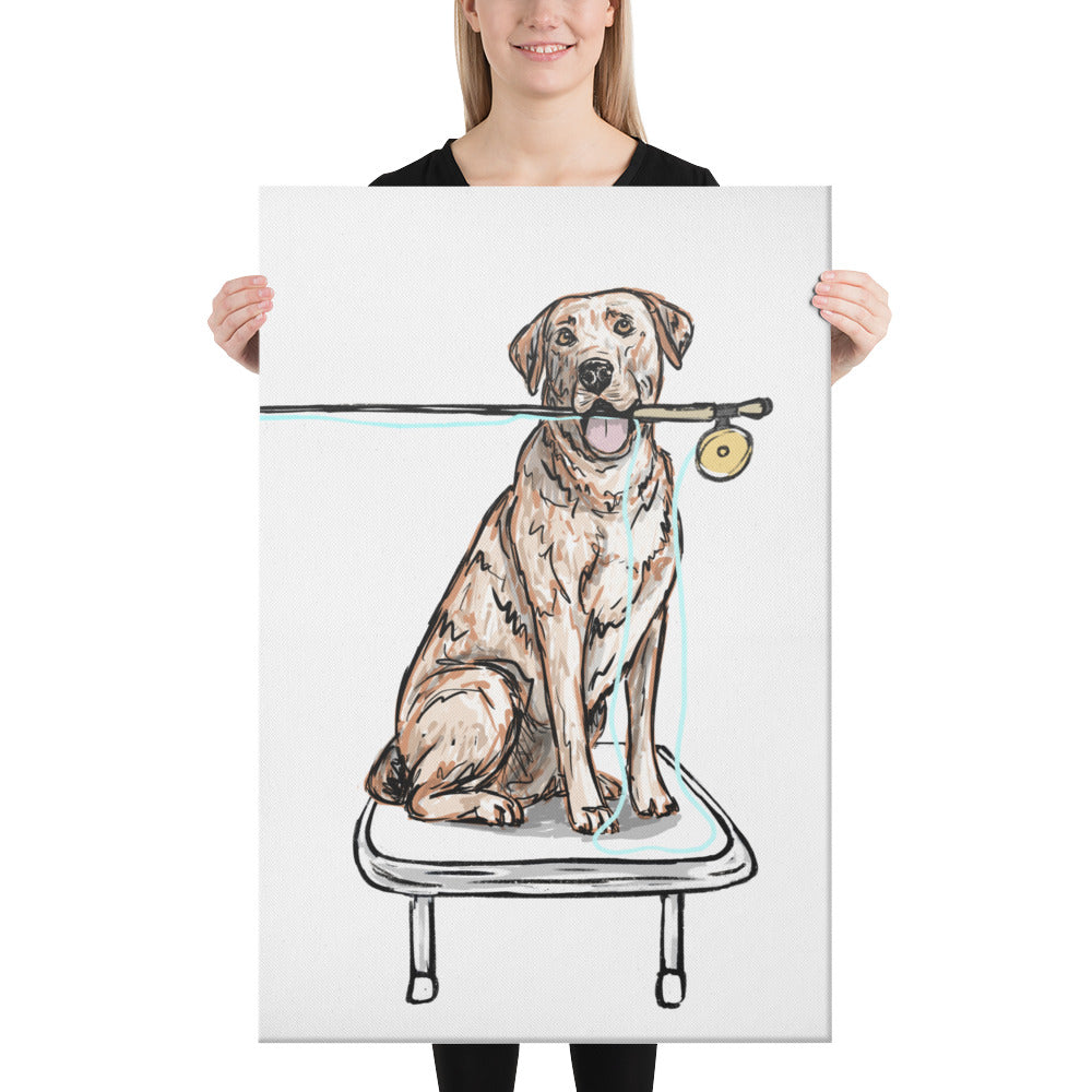 Yellow/ White Lab Canvas Print