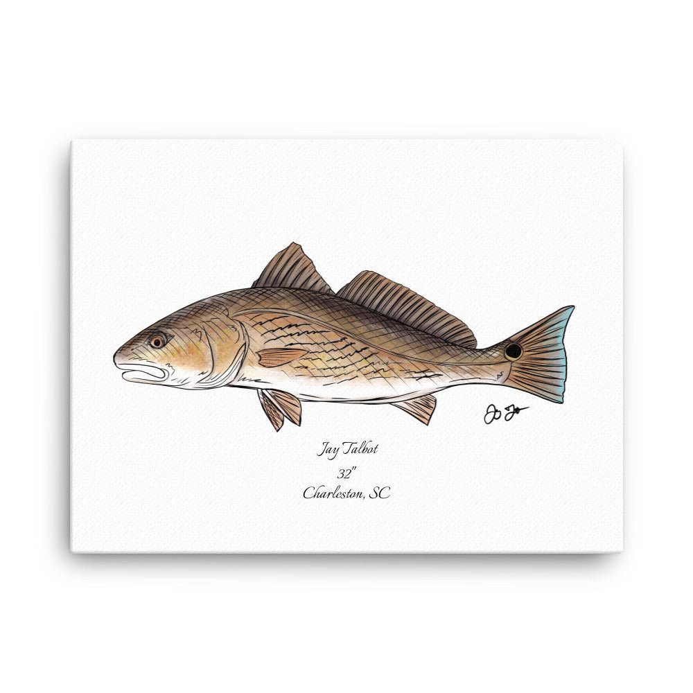 Custom Redfish Trophy Canvas - Jaybo Art