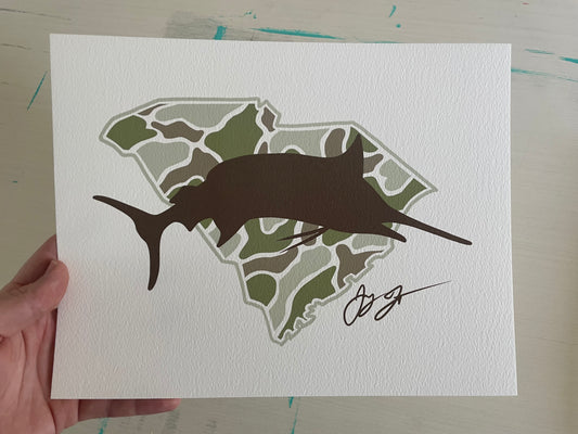 Open Edition: SC Camo Marlin Print