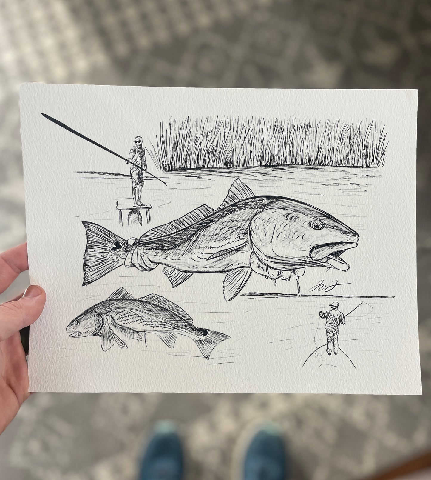 Open Edition: Fly Fishing for Redfish Art Print