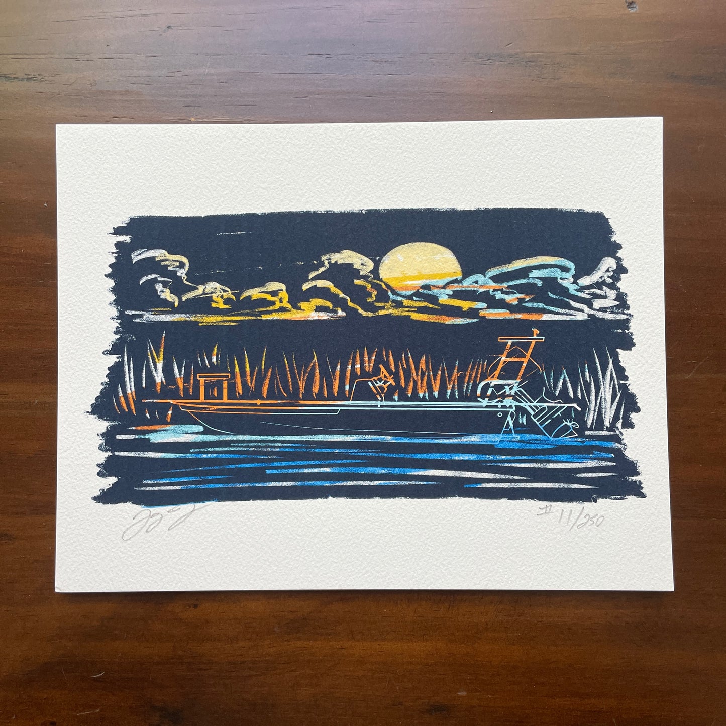 Flats Boat Sunset Print