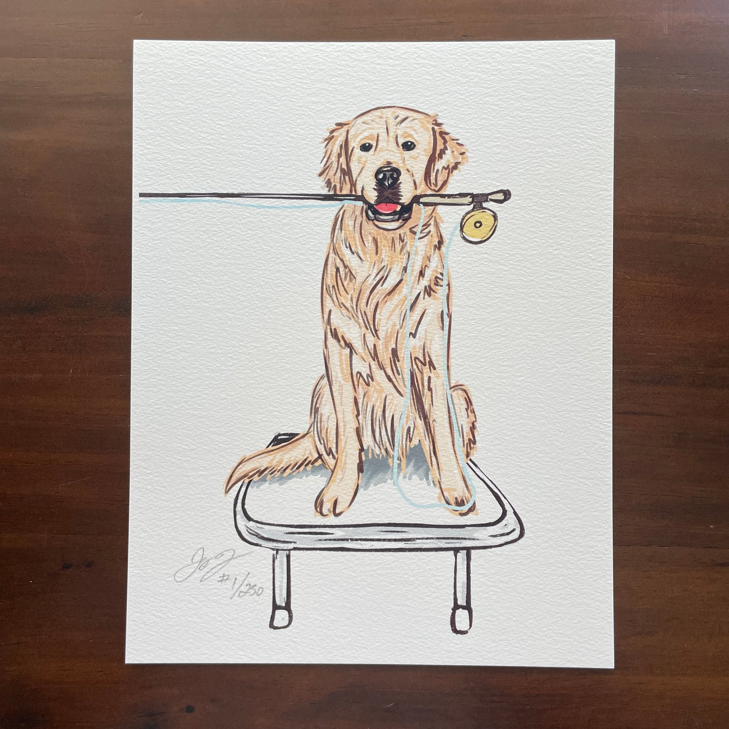 Golden Retriever Flats Fishing Print