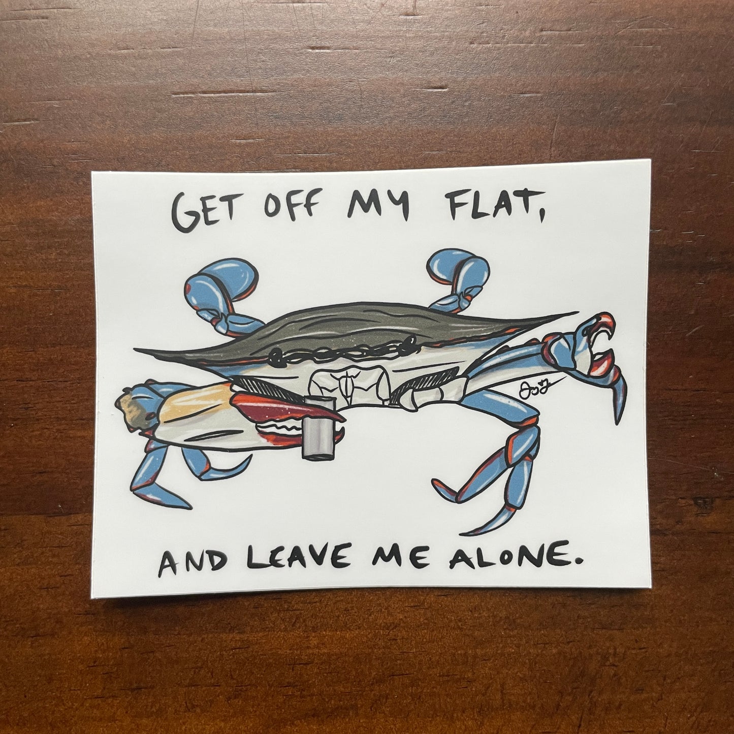 Crabby Blue Crab Decal