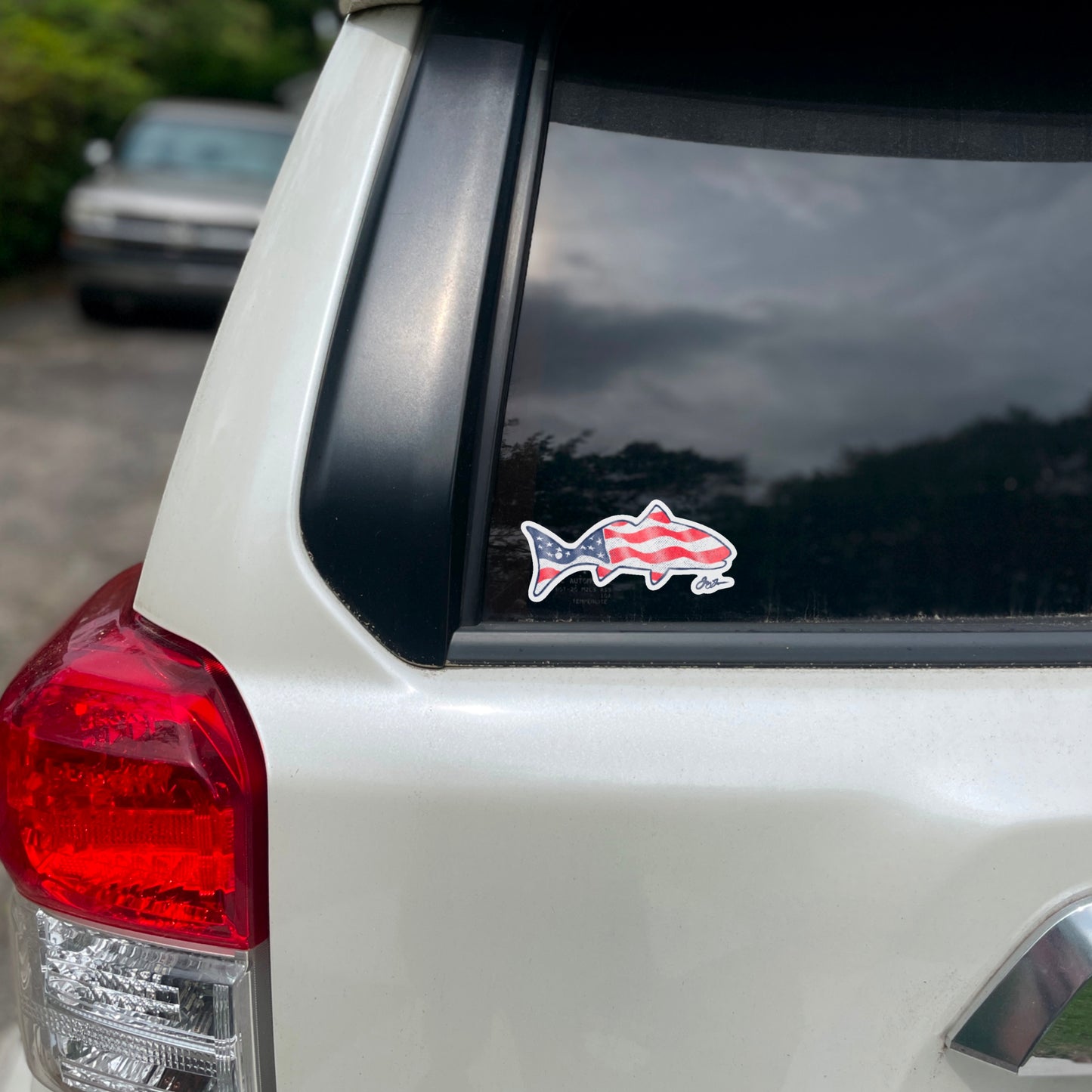 Vintage American Flag Redfish Decal