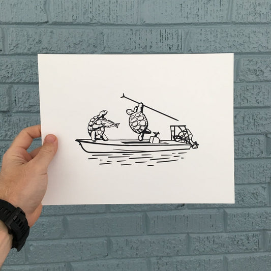 Terrapin on Skiff Print - Jaybo Art